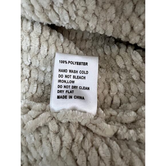 POL Cream Ivory Chunky Cable Knit Open Front Oversized Cardigan Sweater Size M - Picture 7 of 8